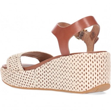 FITFLOP Plateau-Sandalen mit gewebtem Keilabsatz JG1 TAN_IVORY