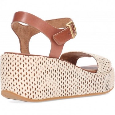 FITFLOP Plateau-Sandalen mit gewebtem Keilabsatz JG1 TAN_IVORY
