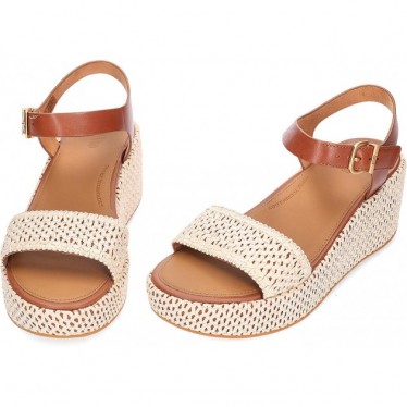 FITFLOP Plateau-Sandalen mit gewebtem Keilabsatz JG1 TAN_IVORY