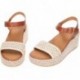 FITFLOP Plateau-Sandalen mit gewebtem Keilabsatz JG1 TAN_IVORY