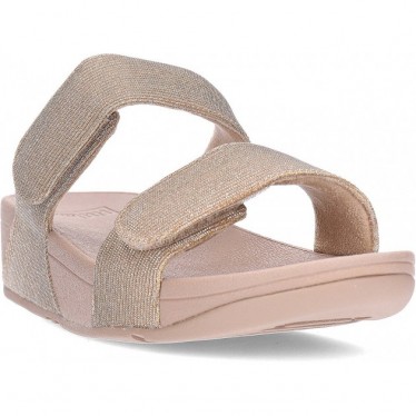 FitFlop FZ9 Lulu verstellbare Shimmerlux Slides Sandalen LATTE_BEIGE