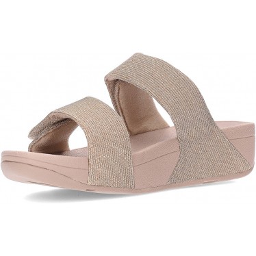 FitFlop FZ9 Lulu verstellbare Shimmerlux Slides Sandalen LATTE_BEIGE