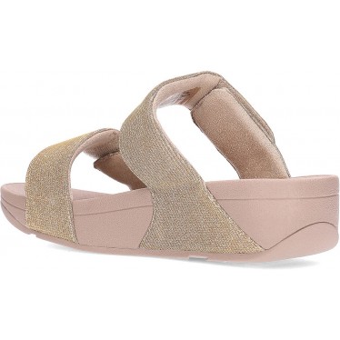 FitFlop FZ9 Lulu verstellbare Shimmerlux Slides Sandalen LATTE_BEIGE