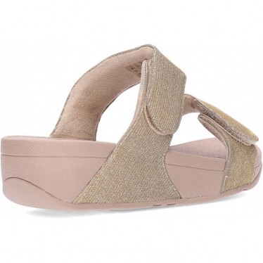 FitFlop FZ9 Lulu verstellbare Shimmerlux Slides Sandalen LATTE_BEIGE