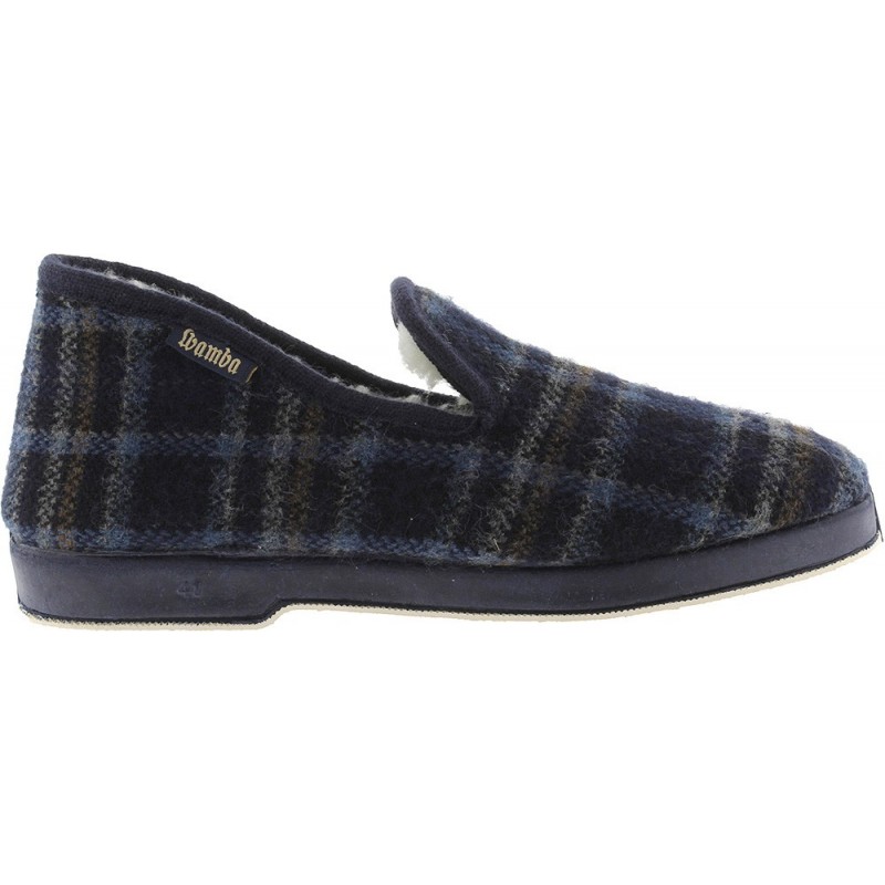 Victoria 200301M Bequeme Hausschuhe im Karomuster, Unisex MARINO