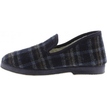 Victoria 200301M Bequeme Hausschuhe im Karomuster, Unisex MARINO